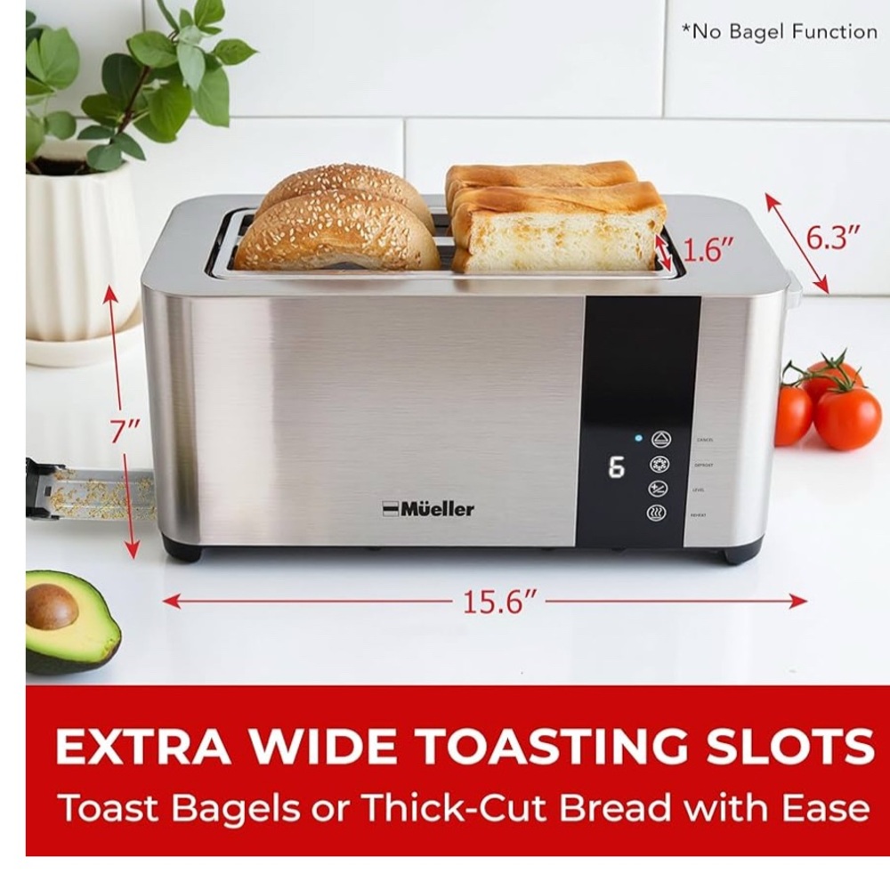 Stainless Steel Toaster 4 slice with LED Display NWT - Picture 3 of 9